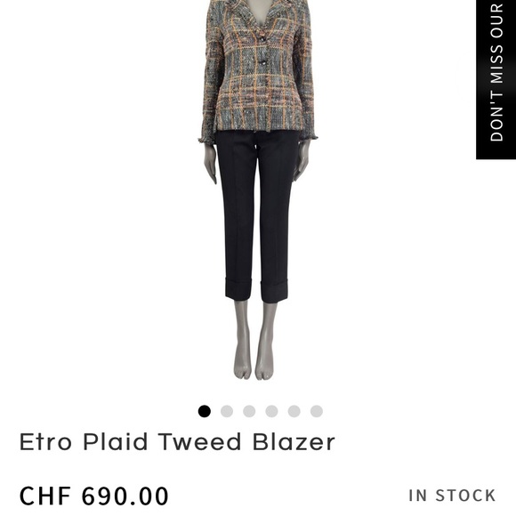 ETRO Plaid Tweed Blazer ETRO Milano (made in Italy ) vintage - Picture 11 of 11